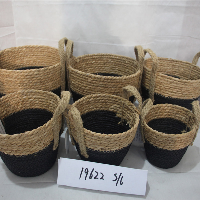 Ottimo cesto di paglia alla moda e cesto portaoggetti per la decorazione domestica
