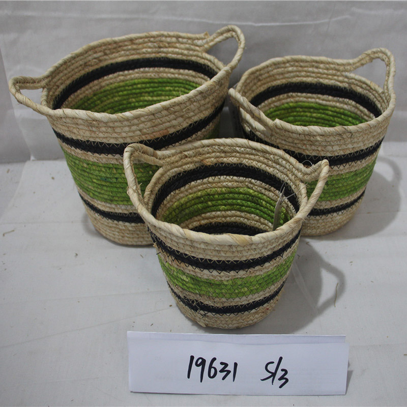 Dirty Laundry Planter Basket Storage Seaweed Box Semplice Decorazione Contenitore pieghevole Straw Organizzatore Bamboo realizzato a mano