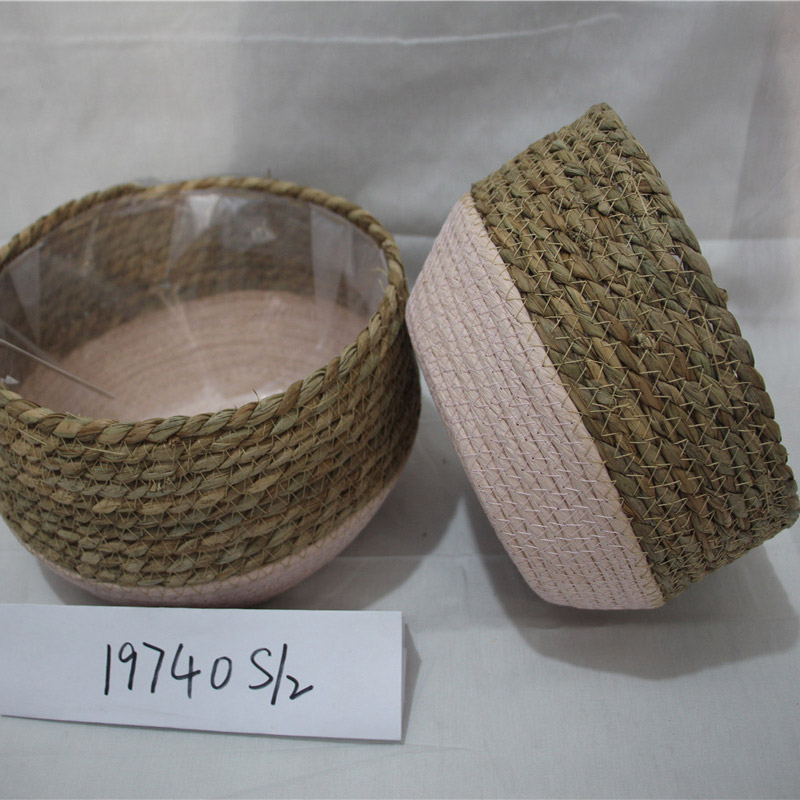 Cesto portaoggetti in corda di cotone intrecciato bianco con decorazioni per la casa personalizzate all'ingrosso