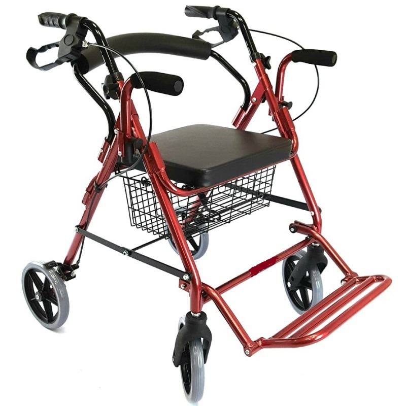 Rollator con bracciolo e poggiapiedi