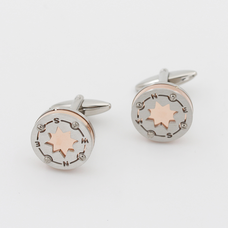 Gemelli antivento bicolore in acciaio inossidabile da uomo all'ingrosso