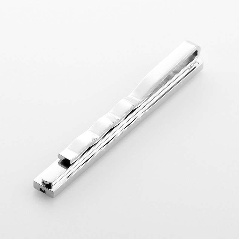 Fermacravatta bicolore in acciaio inossidabile da uomo all'ingrosso