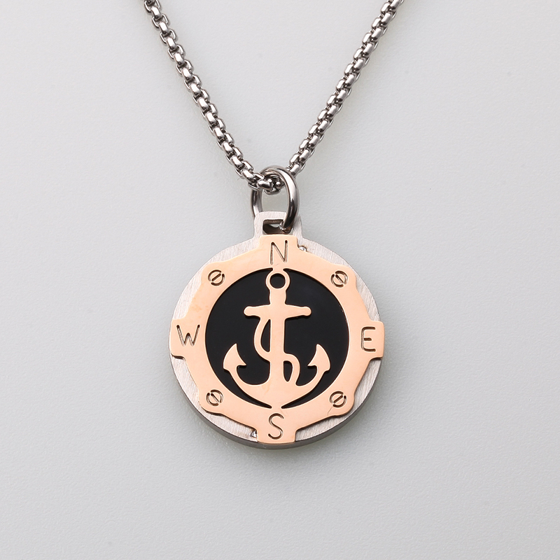 Collana da uomo con ciondolo ancora vento in acciaio inossidabile stile italiano made in china