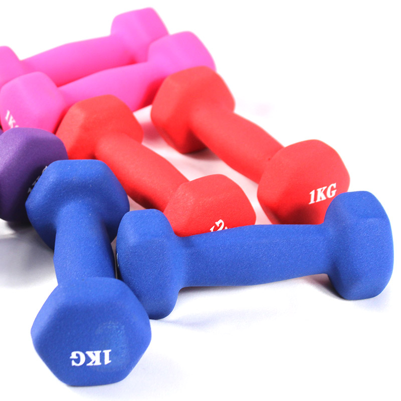 Manubri in neoprene rivestiti in osso rosa in gomma da palestra di alta qualità di vendita calda