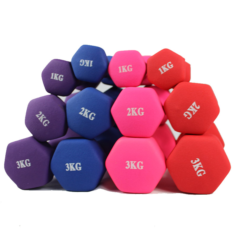 Manubri in neoprene rivestiti in osso rosa in gomma da palestra di alta qualità di vendita calda