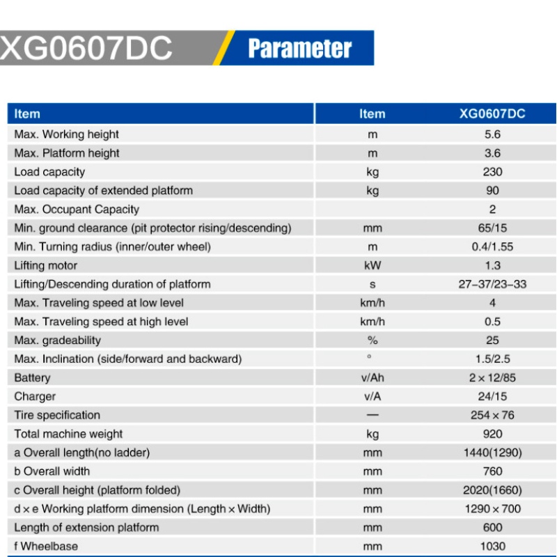 SOLLEVATORI A FORBICE XG0607DC