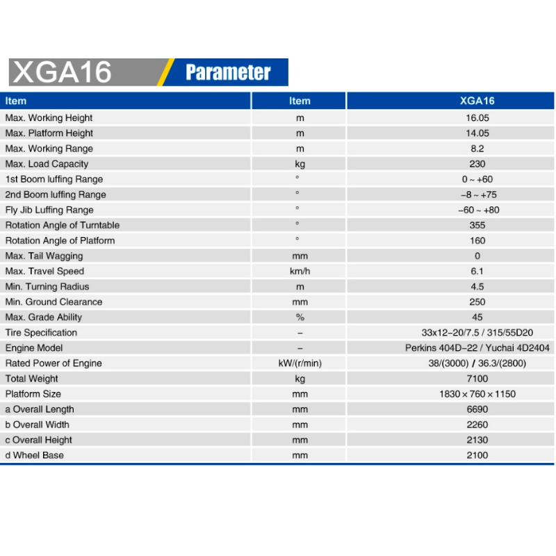 Piattaforme aeree articolate XGA16