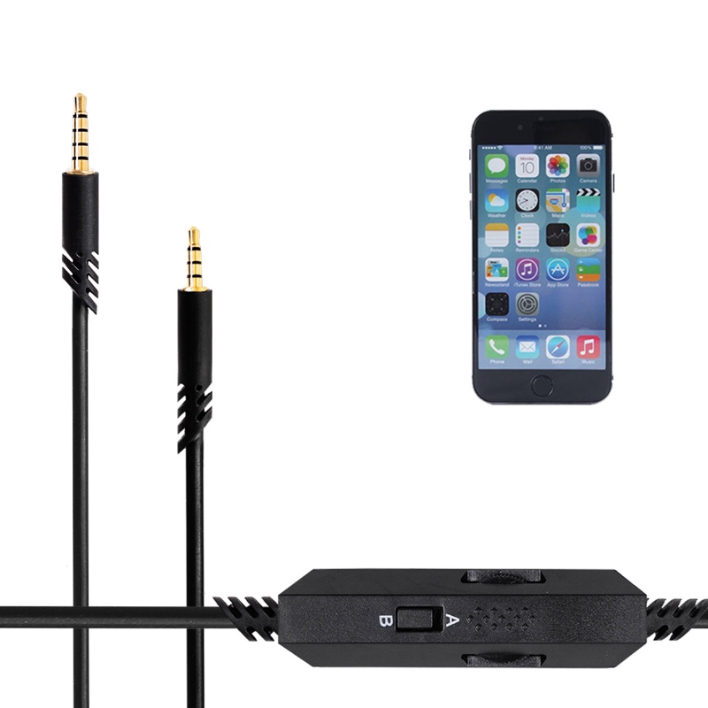 Cavo audio da maschio a maschio per auricolare Cavo video con controllo del volume MIC