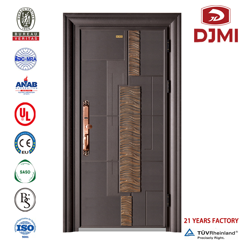 Porta d'ingresso moderna decorativa multifunzionale Porte residenziali ad alta sicurezza Porte esterne rivestite professionali Porta in acciaio di sicurezza europea anteriore contemporanea Nuovo design Porta interna in acciaio a doppia b...