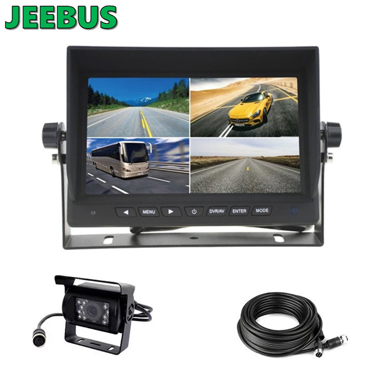 Telecamera retromarcia con vista posteriore notturna impermeabile FHD 1080P con registrazione su monitor DVR da 7 