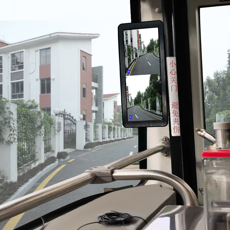 HD Visione notturna impermeabile Videocamera per retrovisione anteriore AHD Dual Video Dash Cam Mirror DVR Sistema di monitoraggio per autobus