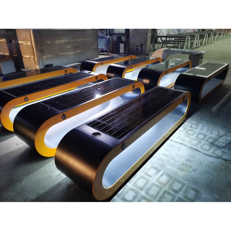 Muliti Funzione Wireless Charging LED Strip Luce Materiale di alta qualità Solar Smart Bench