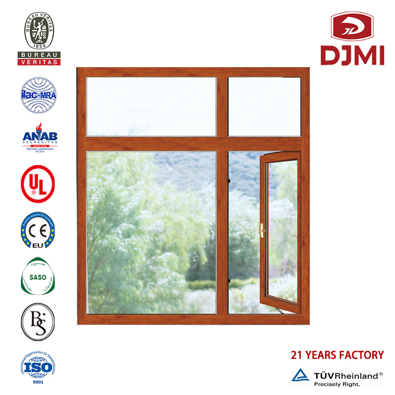 Casement Factory Finestra di prezzo più bassa Personalizza 5Mm Temperato Vettore cinese Alluminio di vetro Guangzhou Produttore di prezzo Tilt Turn Window Mechange Multifunzionale Durable Swing Wood Color Casement Finestra di rivestimen...