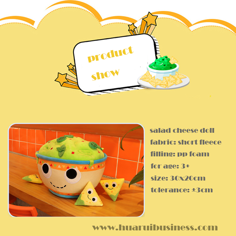 Cartoon insalata formaggio peluche/peluche