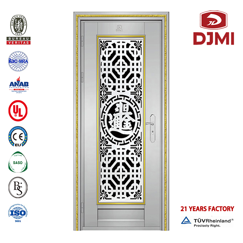 Con Iron Grill Design Porta di sicurezza in acciaio Personalizzata Design di alta qualità Energy-Saving Security in acciaio Porta a schermo in acciaio Nuove impostazioni Design in Superior A Class Lock System Stainless Porte di sicurezz...