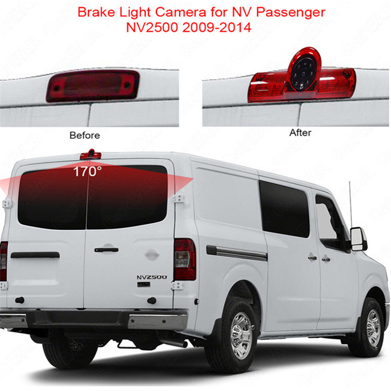 Auto HD Night Vision Parking Reverse Backup Car Video Brake Light Camera per Nissan Passegger NV 1500 2500 3500 Cargo Van 2009-2016