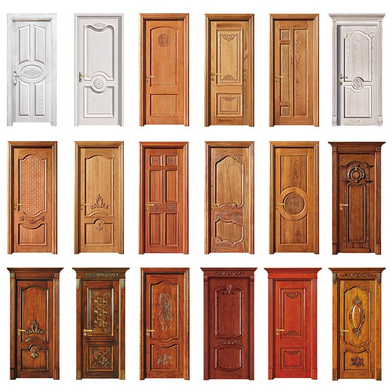 Cheap High Quality Teak Door Model Wood with Glass Interior Solid Wood Doors Custom Interior Room Style Painting Finito 100% Wood Doors Solid Design Wood Doors New Settings Solid Wood Doors Design Entry Hidden Door