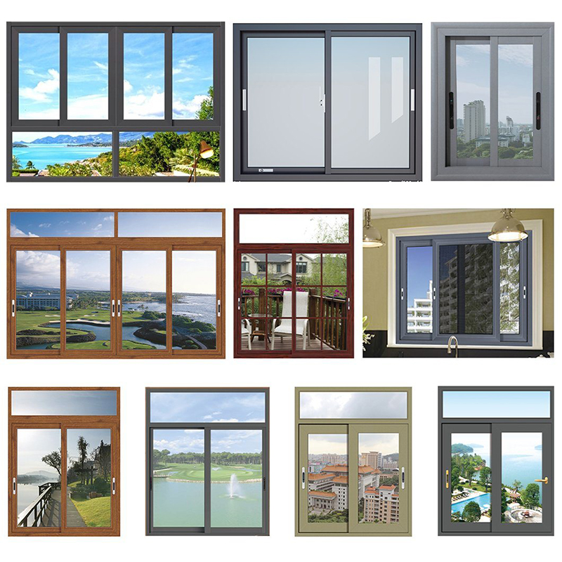 Color Windows Sliding Alluminium Glass Doors New Design German Hardware Window Double Glass Sliding Doors and Doors Brand New Aluminum Window Fiber Glass Mesh Sliding Door with Mosquito Screen Aluminium Windows Doors
