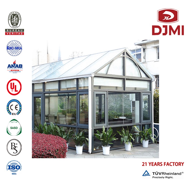 Design Aluminum Conservatory Glass Sunroom Multifunzionale Aluminium Winter Garden Balcone Tea House Glass Sun Room Professional Veranda Sunroom House Shanghai Factory Best Seller New Design Aluminum Glass Sun Room