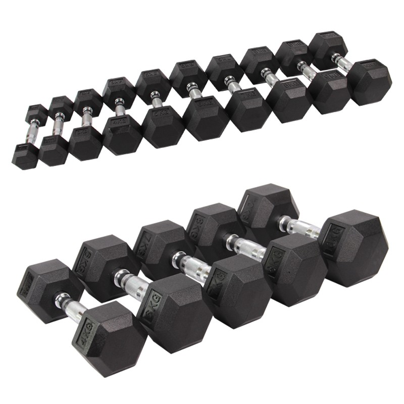 Vale la pena acquistare articoli sportivi Hexagonal Dumbolds Fitness Equipment Rubber Dumbols Body Building campanelli per la vendita