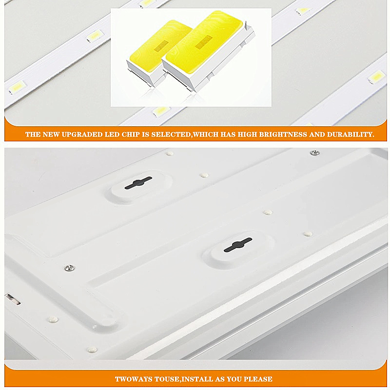 Linkable LED Avvolgimento intorno a Flushmount Light 4ft, LED Shop light per Garage - 5000K, ETL e Energy Star Certificated, LED Linear Indoor Lights, LED Celing Light