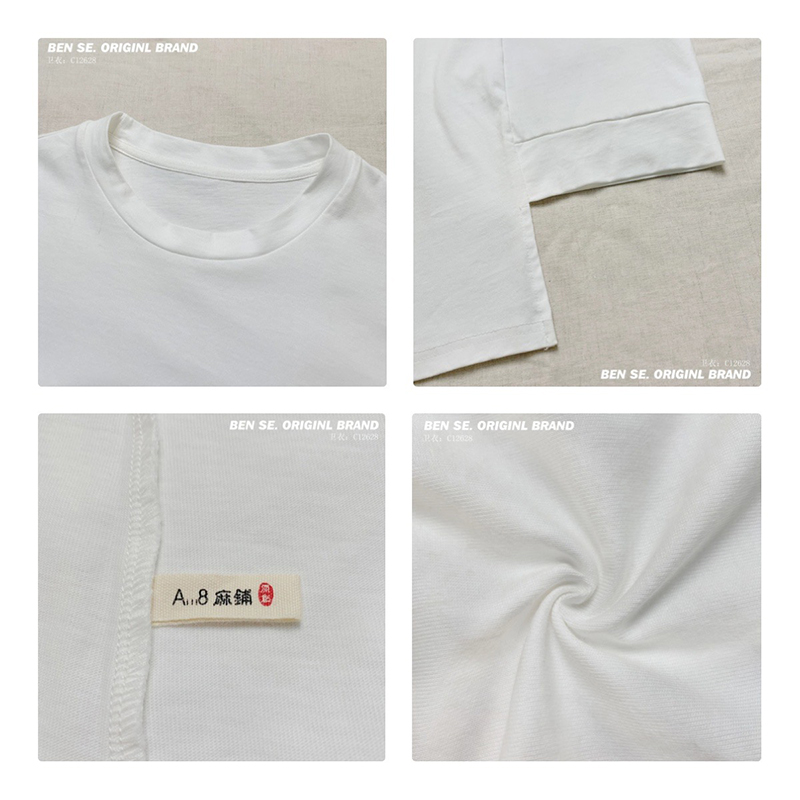 Design a cerniera Minimalist Round Collar stile maniche Stitugiato stile Cassual Solid color cotone e lino sovradimensionato personalizzato 12628 T-camicie
