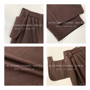 Pantaloni larghi da donna su misura per ogni occasione, i più comodi pantaloni casual in cotone lino personalizzati 11713 Pantaloni eleganti e larghi