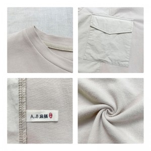 Design flessibile in stile Minimalist Round Collar stile maniche Stitched stile Cassual Solid color cotone e lino sovradimensionato personalizzato 12635 Sweatshirts