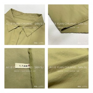 Design flessibile Minimalista Colore solido Casuale Sfollato Rivestimento su misura eccessiva 17711 Camicia allentata