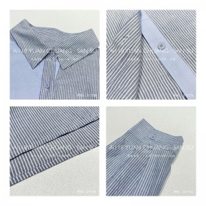 Design flessibile Minimalista Colore solido Casuale Sfollato Rivestimento su misura eccessiva 17726 Camicia a righe verticali