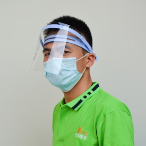 2020 Factory Price 0.35mm Clear Visor Face Anti-nebbia Face Shield Clear Face Shield Plastic