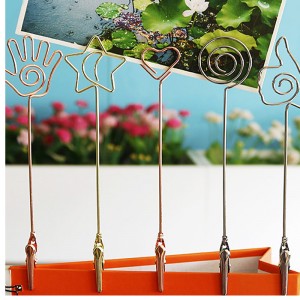 TMJ PP-543 Small Desktop Label Stand Sign Holder Gold Brused Steel Sign Display Counter Price Holder