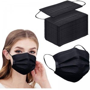 Maschera nera monouso a 3 strati
