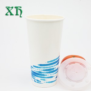 Bicchieri d\'acqua in carta per bevande fredde riciclabili a prova di acqua doppia da 22 once all\'ingrosso