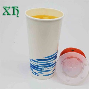Bicchieri d\'acqua in carta per bevande fredde riciclabili a prova di acqua doppia da 22 once all\'ingrosso