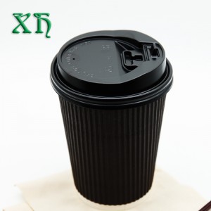 Bicchiere di carta da parati ondulato biodegradabile da 12 once per tazze da caffè all\'ingrosso di caffè caldo