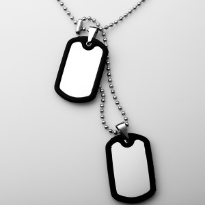 Collana con pendente con targhetta per cani in doppio silicio in acciaio inossidabile all\'ingrosso