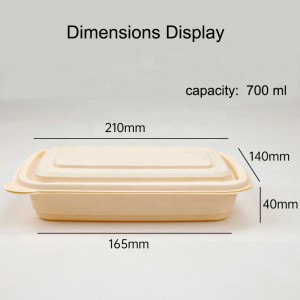 Imballaggio ecologico Cassetta di confezionamento fast food biodegradabile di amido rettangolare di raccolta di container alimentari