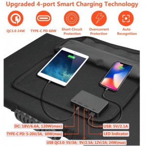 120W Borsa solare pieghevole