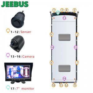 360 Bird View System 3D All Round View Parking Panorama Car Camera Security con sensori di parcheggio a ultrasuoni