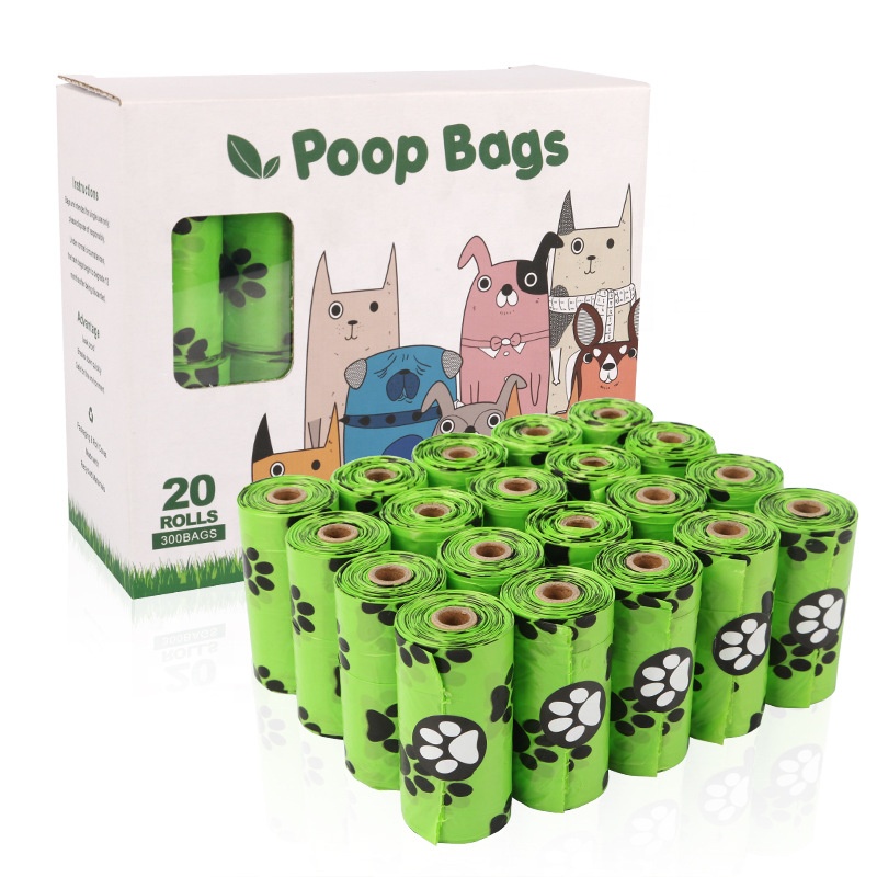 Sacchetti interi biodegradabili per rifiuti di animali domestici sacchetti per cacca di cani con sacchetti per cacca dispenser compostabili