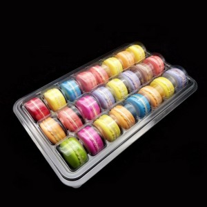 Scatole di macarons di dimensioni personalizzate 24 scomparti Scatole di imballaggio per caramelle trasparenti Confezione blister