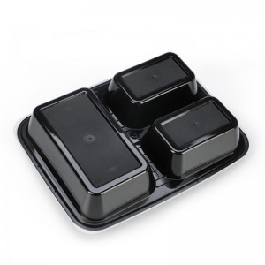 Contenitore per alimenti in plastica monouso rotondo in plastica per alimenti Contenitore per alimenti in plastica Contenitore per il pranzo con coperchio