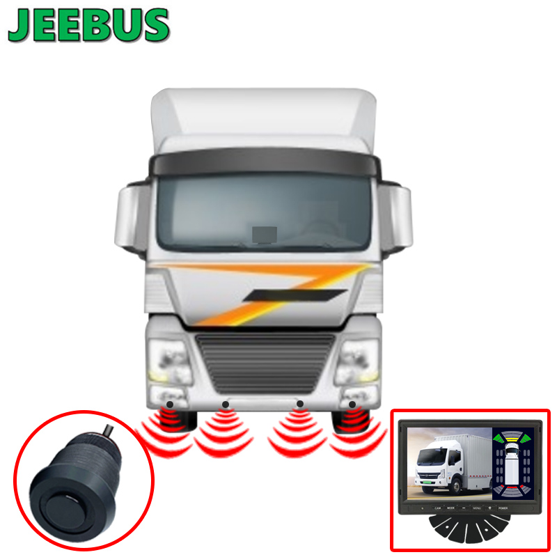 Veicolo Camion Telecamera retromarcia Radar Rilevamento punti ciechi Sensori a ultrasuoni Sistema di monitoraggio Anteriore Posteriore Destra Sinistra Sistema di visualizzazione digitale dei sensori di parcheggio