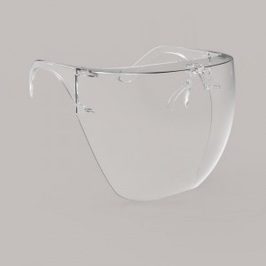 Protezione antispruzzo con blocco facciale in plastica con cornice