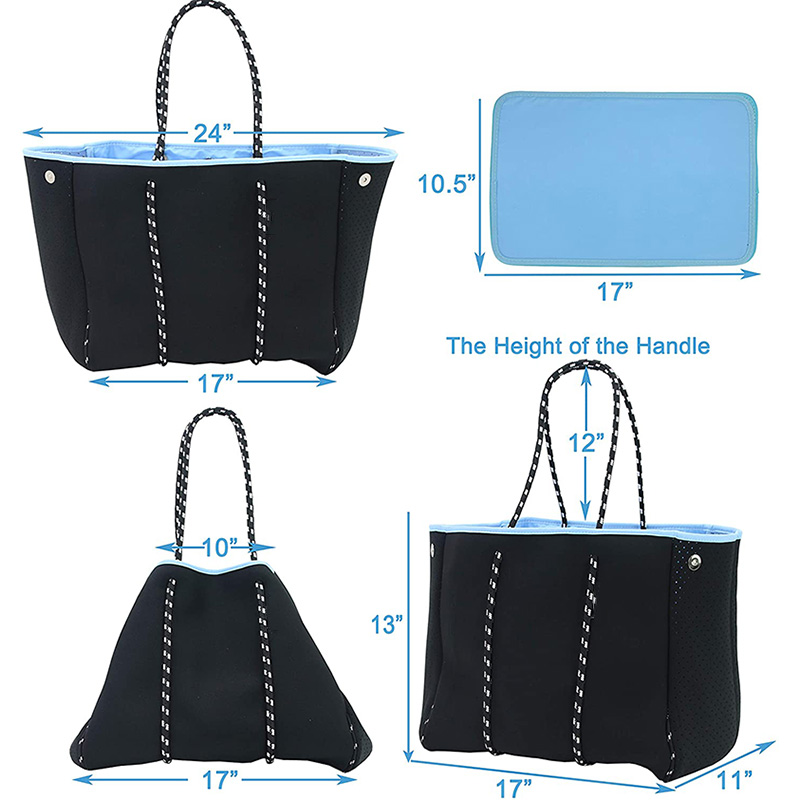 Moda Design Multifunzionale Trendy Trendy Neoprene Beach Tote Bag Borsa Donna Tote Body Body Borsa a tracolla Big Shopping Bag inneoprene