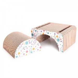 Combinazione di sgabello quadrato e tavola di presa per gatti