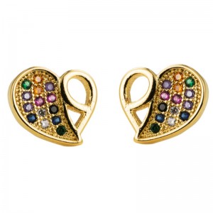 Orecchini della farfalla del fiore di stile delnuovo stile europeo e americano delle donne esagerato creativo Trendy Inlaid Zircon Arcobaleno orecchini Donne