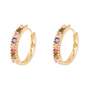 INS Personalità europea e americana esagerata quadrata zircone orecchini orecchini orecchini in rame puro placcato oro placcato oro orecchini orecchini all\'ingrosso