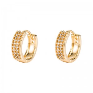 Orecchini 2021 Nuovo oro Trendy Gold Piccoli orecchini orecchio anello osso anello rame zircone zircone femminile orecchio fibbia temperamento coreano semplicità